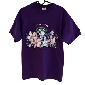 Vintage Maine T-Shirt with Floral Design
